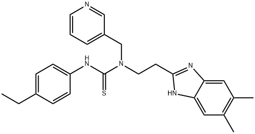 Thiourea, N-[2-(5,6-dimethyl-1H-benzimidazol-2-yl)ethyl]-N-(4-ethylphenyl)-N-(3-pyridinylmethyl)- (9CI) Struktur