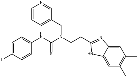 Thiourea, N-[2-(5,6-dimethyl-1H-benzimidazol-2-yl)ethyl]-N-(4-fluorophenyl)-N-(3-pyridinylmethyl)- (9CI) Struktur