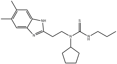 Thiourea, N-cyclopentyl-N-[2-(5,6-dimethyl-1H-benzimidazol-2-yl)ethyl]-N-propyl- (9CI) Struktur