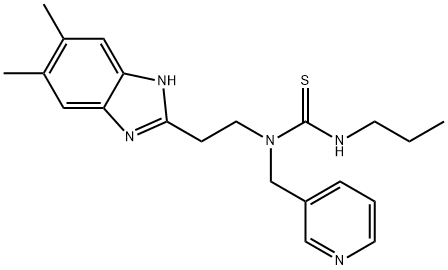 Thiourea, N-[2-(5,6-dimethyl-1H-benzimidazol-2-yl)ethyl]-N-propyl-N-(3-pyridinylmethyl)- (9CI) Struktur