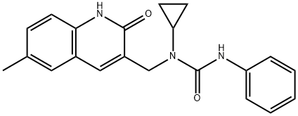 Urea, N-cyclopropyl-N-[(1,2-dihydro-6-methyl-2-oxo-3-quinolinyl)methyl]-N-phenyl- (9CI) Struktur