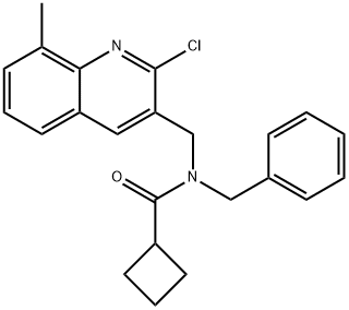 Cyclobutanecarboxamide, N-[(2-chloro-8-methyl-3-quinolinyl)methyl]-N-(phenylmethyl)- (9CI) Struktur