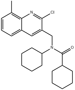 Cyclohexanecarboxamide, N-[(2-chloro-8-methyl-3-quinolinyl)methyl]-N-cyclohexyl- (9CI) Struktur