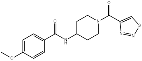 Benzamide, 4-methoxy-N-[1-(1,2,3-thiadiazol-4-ylcarbonyl)-4-piperidinyl]- (9CI) Struktur