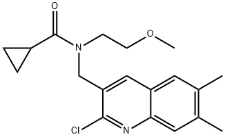 Cyclopropanecarboxamide, N-[(2-chloro-6,7-dimethyl-3-quinolinyl)methyl]-N-(2-methoxyethyl)- (9CI) Struktur