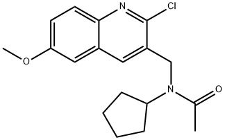 Acetamide, N-[(2-chloro-6-methoxy-3-quinolinyl)methyl]-N-cyclopentyl- (9CI) Struktur