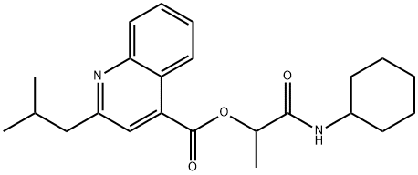 4-Quinolinecarboxylicacid,2-(2-methylpropyl)-,2-(cyclohexylamino)-1-methyl-2-oxoethylester(9CI) Struktur