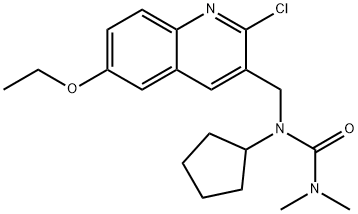 Urea, N-[(2-chloro-6-ethoxy-3-quinolinyl)methyl]-N-cyclopentyl-N,N-dimethyl- (9CI) Struktur