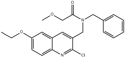 Acetamide, N-[(2-chloro-6-ethoxy-3-quinolinyl)methyl]-2-methoxy-N-(phenylmethyl)- (9CI) Struktur