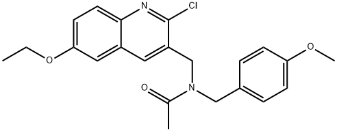 Acetamide, N-[(2-chloro-6-ethoxy-3-quinolinyl)methyl]-N-[(4-methoxyphenyl)methyl]- (9CI) Struktur