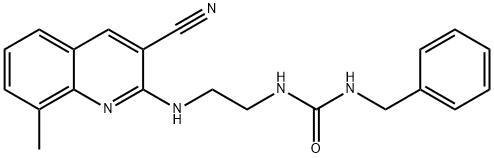 Urea, N-[2-[(3-cyano-8-methyl-2-quinolinyl)amino]ethyl]-N-(phenylmethyl)- (9CI) Struktur