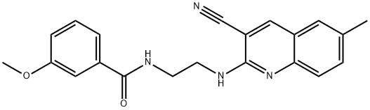 Benzamide, N-[2-[(3-cyano-6-methyl-2-quinolinyl)amino]ethyl]-3-methoxy- (9CI) Struktur