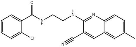 Benzamide, 2-chloro-N-[2-[(3-cyano-6-methyl-2-quinolinyl)amino]ethyl]- (9CI) Struktur