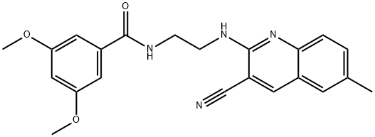 Benzamide, N-[2-[(3-cyano-6-methyl-2-quinolinyl)amino]ethyl]-3,5-dimethoxy- (9CI) Struktur