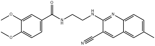 Benzamide, N-[2-[(3-cyano-6-methyl-2-quinolinyl)amino]ethyl]-3,4-dimethoxy- (9CI) Struktur