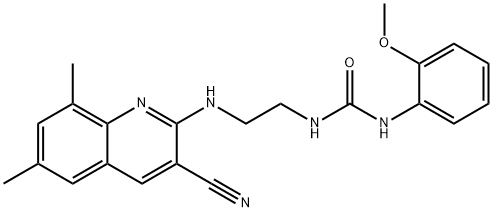 Urea, N-[2-[(3-cyano-6,8-dimethyl-2-quinolinyl)amino]ethyl]-N-(2-methoxyphenyl)- (9CI) Struktur