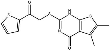 Thieno[2,3-d]pyrimidin-4(1H)-one, 5,6-dimethyl-2-[[2-oxo-2-(2-thienyl)ethyl]thio]- (9CI) Struktur