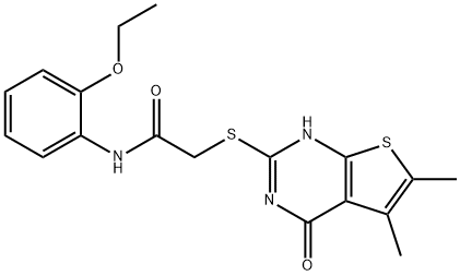 Acetamide, 2-[(1,4-dihydro-5,6-dimethyl-4-oxothieno[2,3-d]pyrimidin-2-yl)thio]-N-(2-ethoxyphenyl)- (9CI) Struktur