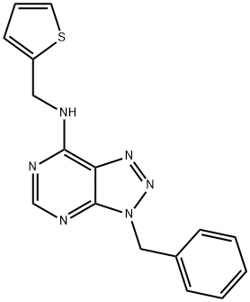 3H-1,2,3-Triazolo[4,5-d]pyrimidin-7-amine, 3-(phenylmethyl)-N-(2-thienylmethyl)- (9CI) Struktur