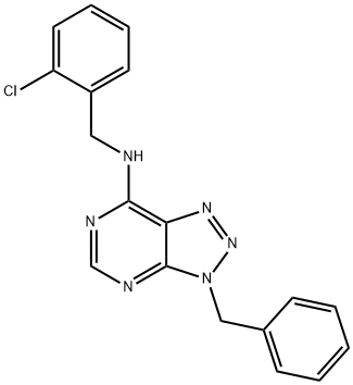 3H-1,2,3-Triazolo[4,5-d]pyrimidin-7-amine, N-[(2-chlorophenyl)methyl]-3-(phenylmethyl)- (9CI) Struktur