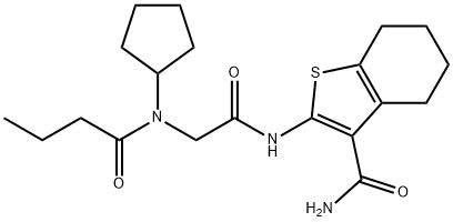 Benzo[b]thiophene-3-carboxamide, 2-[[[cyclopentyl(1-oxobutyl)amino]acetyl]amino]-4,5,6,7-tetrahydro- (9CI) Struktur