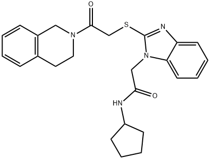 1H-Benzimidazole-1-acetamide,N-cyclopentyl-2-[[2-(3,4-dihydro-2(1H)-isoquinolinyl)-2-oxoethyl]thio]-(9CI) Struktur