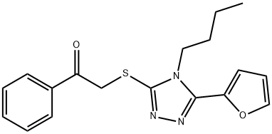 Ethanone, 2-[[4-butyl-5-(2-furanyl)-4H-1,2,4-triazol-3-yl]thio]-1-phenyl- (9CI) Struktur