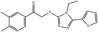 Ethanone, 1-(3,4-dimethylphenyl)-2-[[4-ethyl-5-(2-furanyl)-4H-1,2,4-triazol-3-yl]thio]- (9CI) Struktur