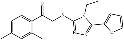 Ethanone, 1-(2,4-dimethylphenyl)-2-[[4-ethyl-5-(2-furanyl)-4H-1,2,4-triazol-3-yl]thio]- (9CI) Struktur