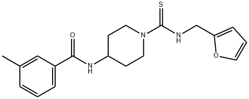 Benzamide, N-[1-[[(2-furanylmethyl)amino]thioxomethyl]-4-piperidinyl]-3-methyl- (9CI) Struktur