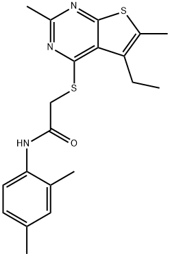 Acetamide, N-(2,4-dimethylphenyl)-2-[(5-ethyl-2,6-dimethylthieno[2,3-d]pyrimidin-4-yl)thio]- (9CI) Struktur