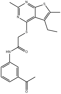 Acetamide, N-(3-acetylphenyl)-2-[(5-ethyl-2,6-dimethylthieno[2,3-d]pyrimidin-4-yl)thio]- (9CI) Struktur