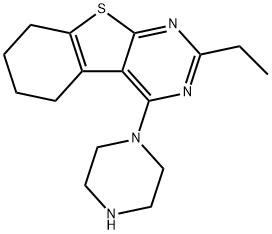 [1]Benzothieno[2,3-d]pyrimidine, 2-ethyl-5,6,7,8-tetrahydro-4-(1-piperazinyl)- (9CI) Struktur