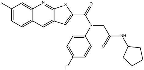 Thieno[2,3-b]quinoline-2-carboxamide, N-[2-(cyclopentylamino)-2-oxoethyl]-N-(4-fluorophenyl)-7-methyl- (9CI) Struktur