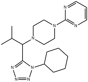 Pyrimidine, 2-[4-[1-(1-cyclohexyl-1H-tetrazol-5-yl)-2-methylpropyl]-1-piperazinyl]- (9CI) Struktur