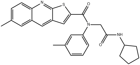 Thieno[2,3-b]quinoline-2-carboxamide, N-[2-(cyclopentylamino)-2-oxoethyl]-6-methyl-N-(3-methylphenyl)- (9CI) Struktur