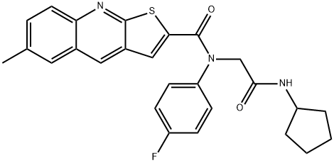 Thieno[2,3-b]quinoline-2-carboxamide, N-[2-(cyclopentylamino)-2-oxoethyl]-N-(4-fluorophenyl)-6-methyl- (9CI) Struktur