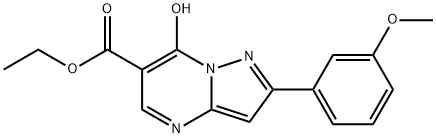 Pyrazolo[1,5-a]pyrimidine-6-carboxylic acid, 7-hydroxy-2-(3-methoxyphenyl)-, ethyl ester (9CI) Struktur