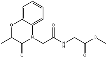 Glycine, N-[(2,3-dihydro-2-methyl-3-oxo-4H-1,4-benzoxazin-4-yl)acetyl]-, methyl ester (9CI) Struktur