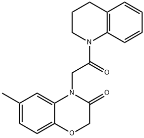 Quinoline, 1-[(2,3-dihydro-6-methyl-3-oxo-4H-1,4-benzoxazin-4-yl)acetyl]-1,2,3,4-tetrahydro- (9CI) Struktur