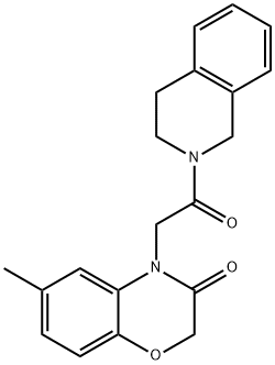 Isoquinoline, 2-[(2,3-dihydro-6-methyl-3-oxo-4H-1,4-benzoxazin-4-yl)acetyl]-1,2,3,4-tetrahydro- (9CI) Struktur