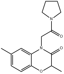 Pyrrolidine, 1-[(2,3-dihydro-2,6-dimethyl-3-oxo-4H-1,4-benzoxazin-4-yl)acetyl]- (9CI) Struktur