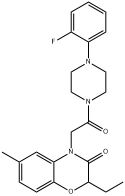 Piperazine, 1-[(2-ethyl-2,3-dihydro-6-methyl-3-oxo-4H-1,4-benzoxazin-4-yl)acetyl]-4-(2-fluorophenyl)- (9CI) Struktur