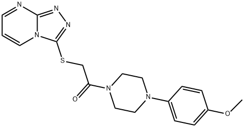 Piperazine, 1-(4-methoxyphenyl)-4-[(1,2,4-triazolo[4,3-a]pyrimidin-3-ylthio)acetyl]- (9CI) Struktur