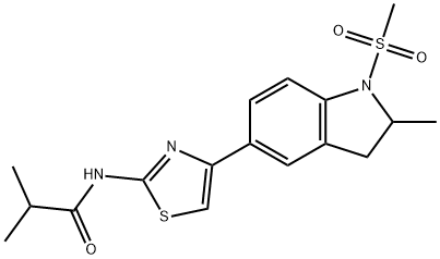 Propanamide, N-[4-[2,3-dihydro-2-methyl-1-(methylsulfonyl)-1H-indol-5-yl]-2-thiazolyl]-2-methyl- (9CI) Struktur