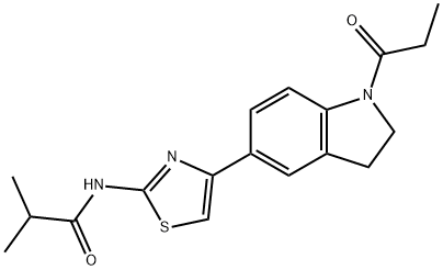 Propanamide, N-[4-[2,3-dihydro-1-(1-oxopropyl)-1H-indol-5-yl]-2-thiazolyl]-2-methyl- (9CI) Struktur