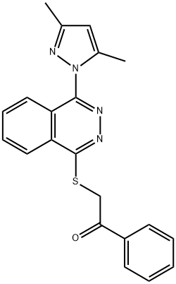 Ethanone, 2-[[4-(3,5-dimethyl-1H-pyrazol-1-yl)-1-phthalazinyl]thio]-1-phenyl- (9CI) Struktur