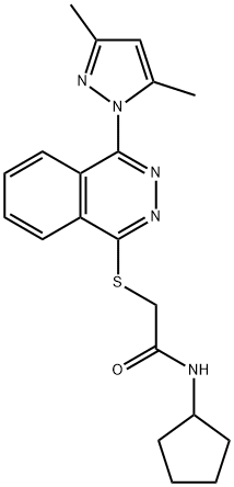 Acetamide, N-cyclopentyl-2-[[4-(3,5-dimethyl-1H-pyrazol-1-yl)-1-phthalazinyl]thio]- (9CI) Struktur