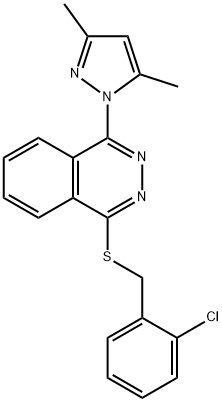 Phthalazine, 1-[[(2-chlorophenyl)methyl]thio]-4-(3,5-dimethyl-1H-pyrazol-1-yl)- (9CI) Struktur