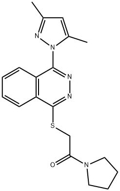 Pyrrolidine, 1-[[[4-(3,5-dimethyl-1H-pyrazol-1-yl)-1-phthalazinyl]thio]acetyl]- (9CI) Struktur